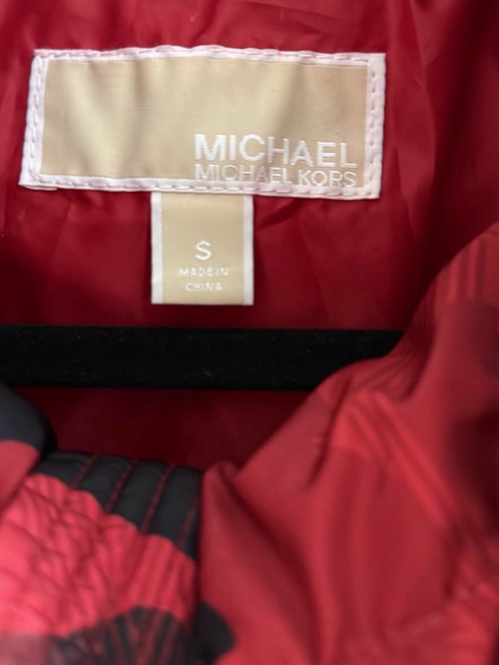 MICHAEL Michael Kors Red Women's Coat with Logo Label